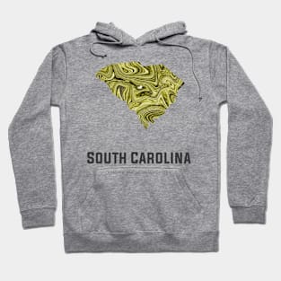 South Carolina state map abstract golden green Hoodie